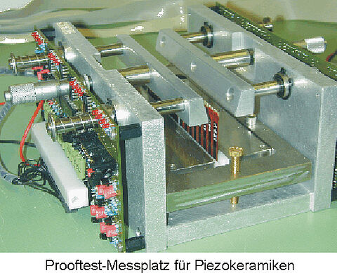 Prooftest-Messplatz für Piezokeramiken