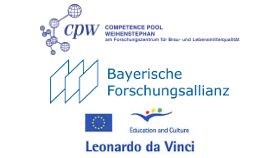 Logo Competence Pool Weihenstephan, Bayerische Forschungsallianz und Leonardo da Vinci